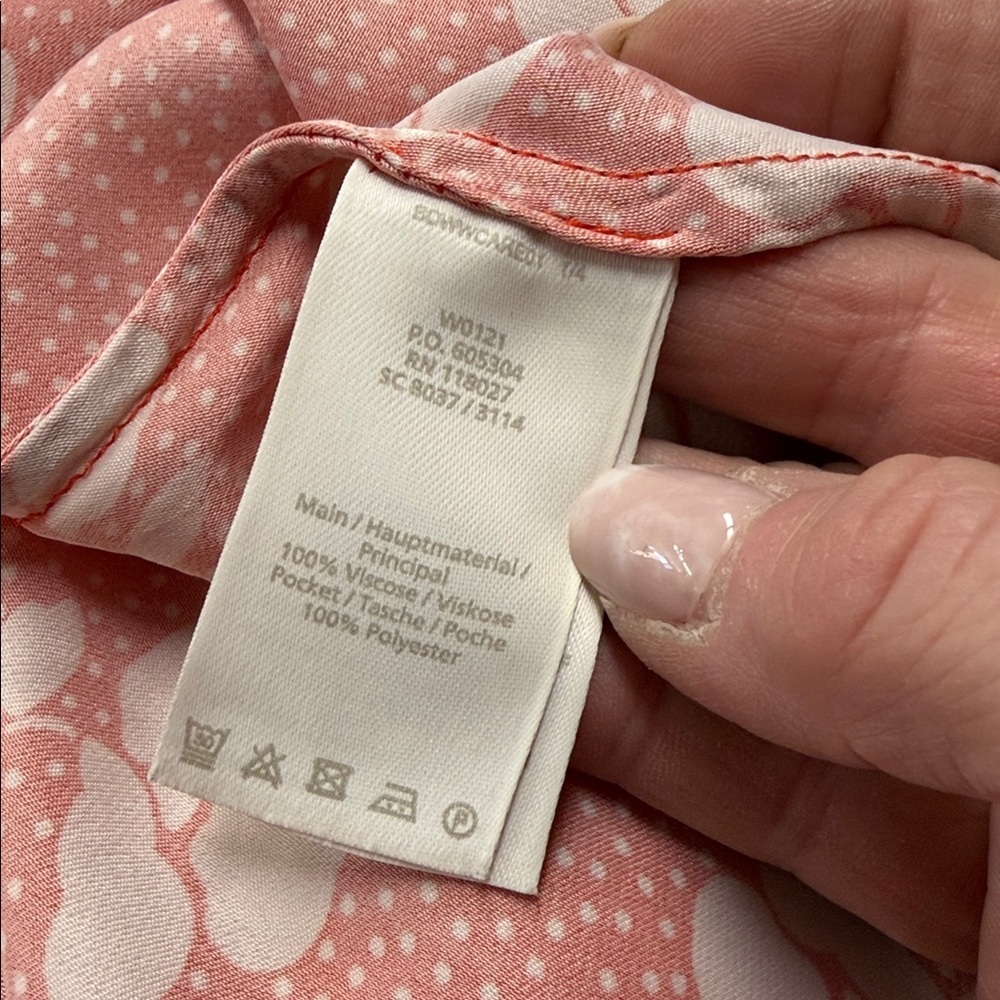 Boden Ruth Coral and White Floral Print Midi Dress Size 16R - Picture 8 of 9